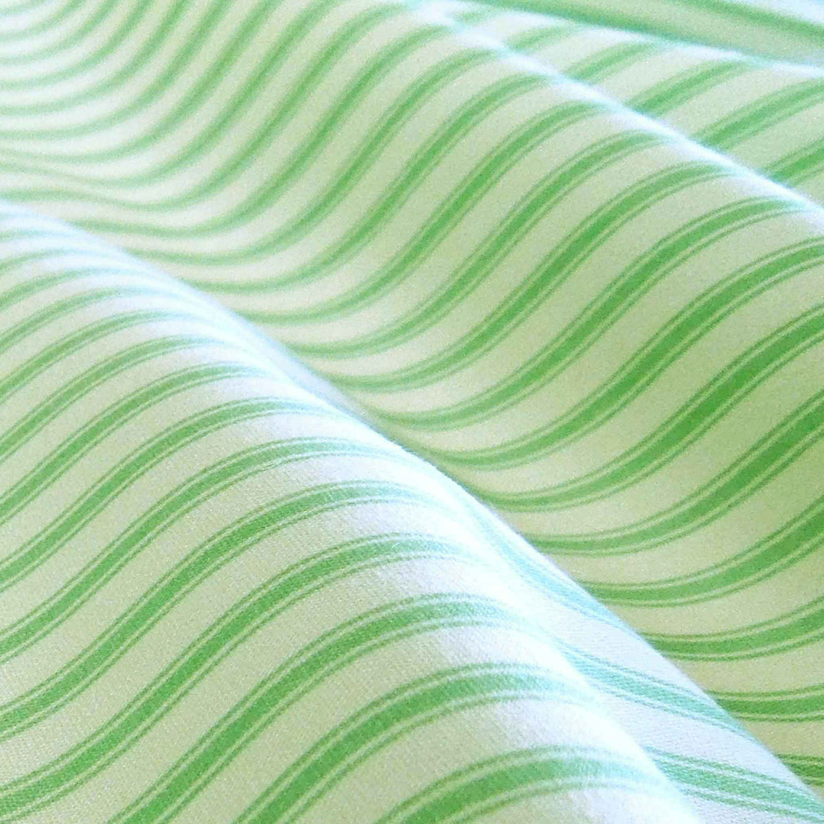 Light Green, Dark Green Striped Fabric, Stripe Cotton Curtain Upholstery  Fabric