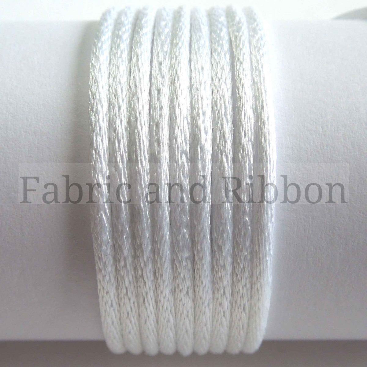 2mm Rattail Cord - White - Rope Ribbon - Berisfords – Fabric and