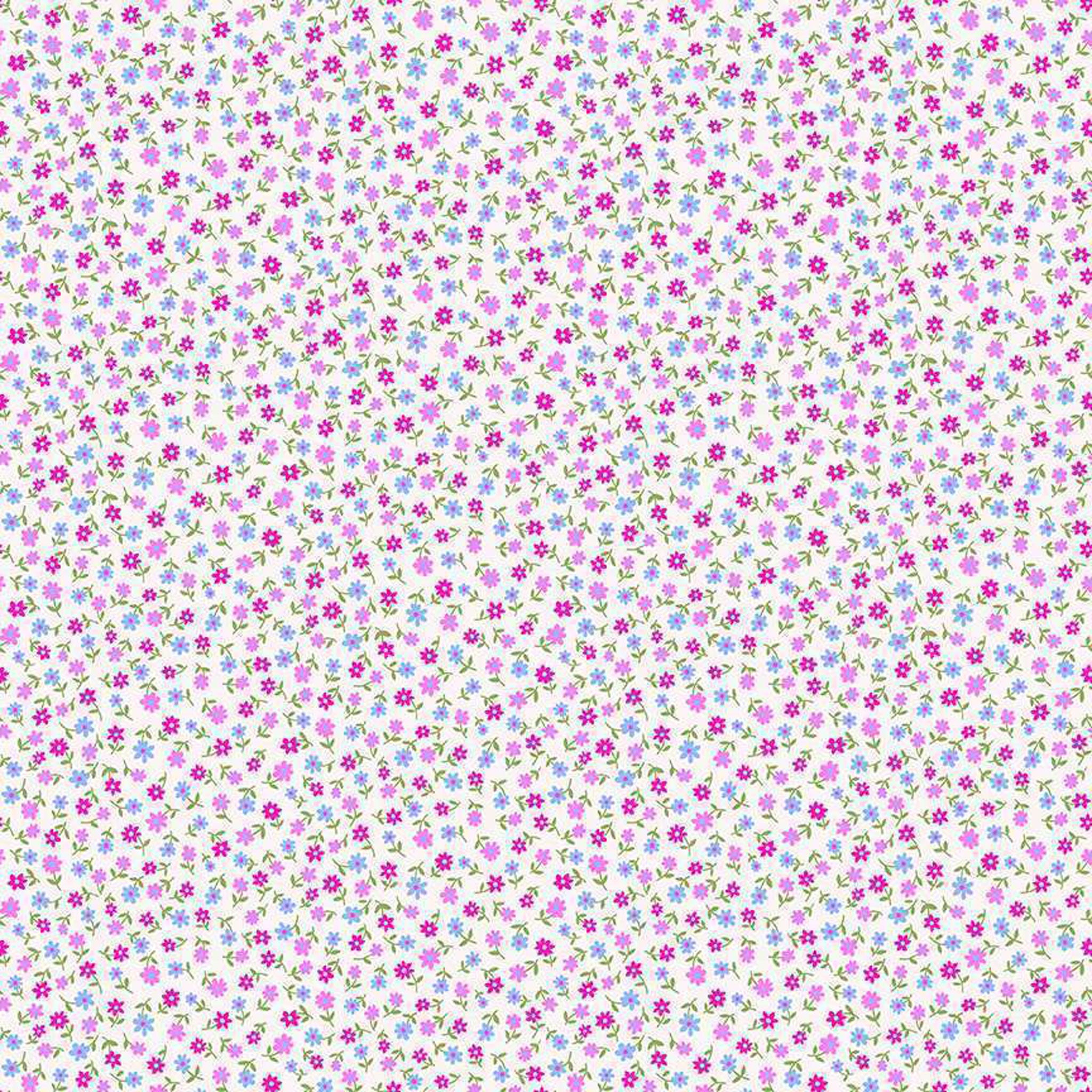 Daisy Press Pink Cotton Fabric - Makower 002/P - Country Cuttings