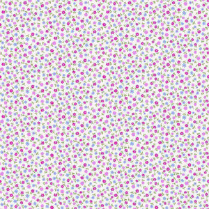 Daisy Press Pink Cotton Fabric - Makower 002/P - Country Cuttings