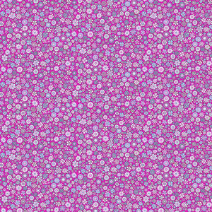 Blooms Pink Cotton Fabric - Makower 004/P - Country Cuttings