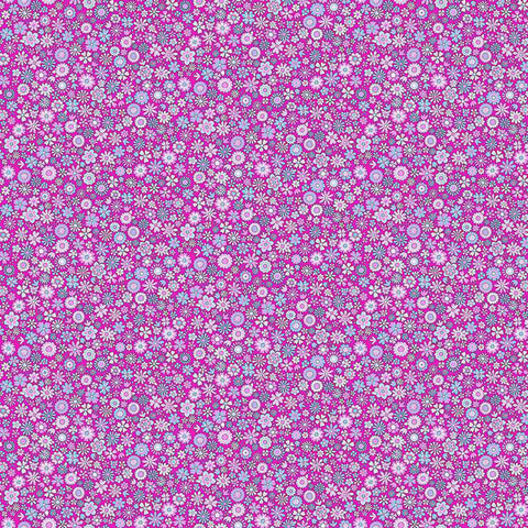 Blooms Pink Cotton Fabric - Makower 004/P - Country Cuttings