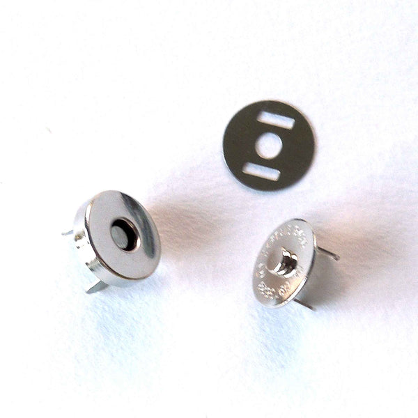 Metal Magnetic Bag Closures - Silver - 14mm - 3 Sets