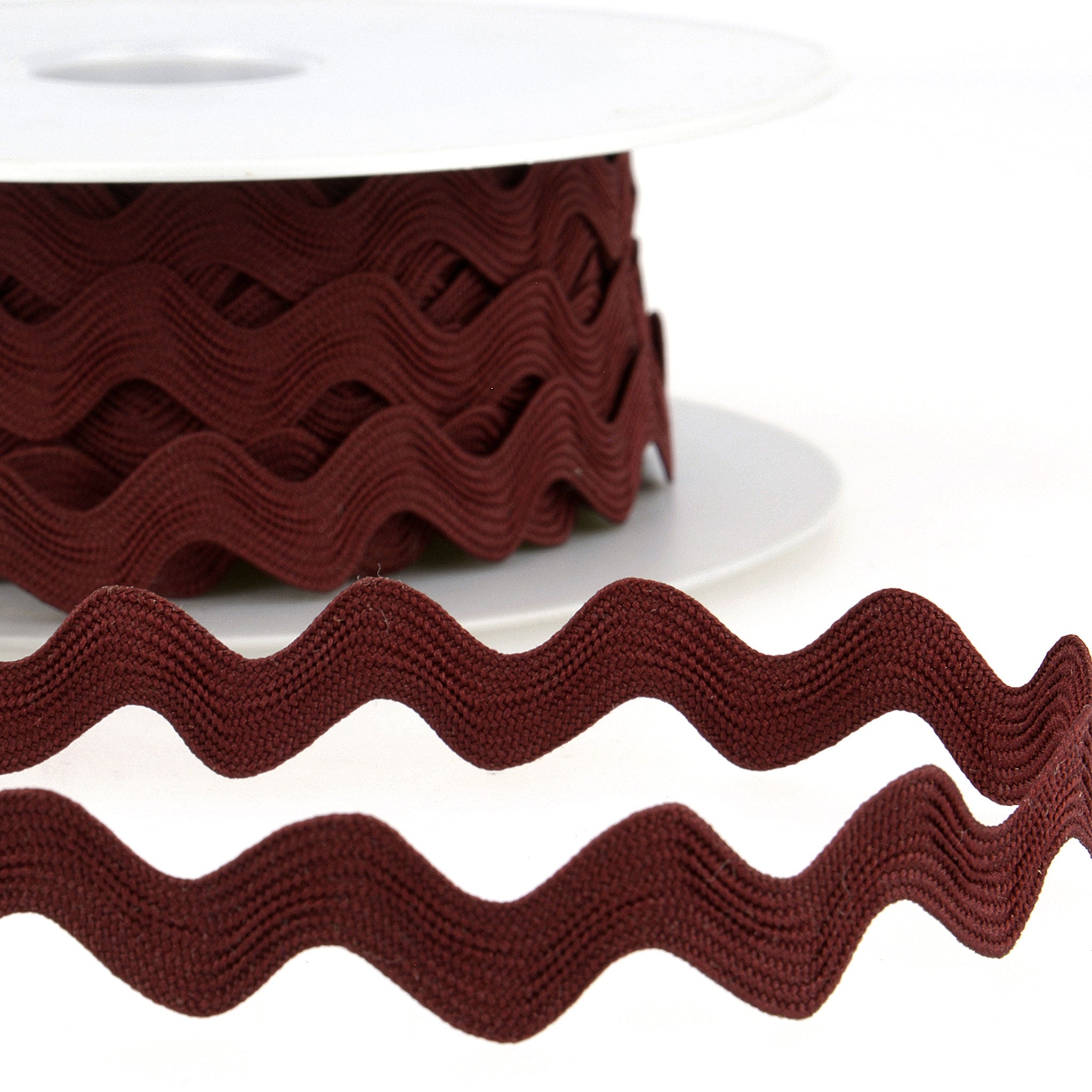 15mm Ric Rac Trim - Burgundy - Stephanoise