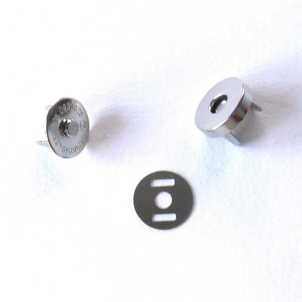 Metal Magnetic Bag Closures - Silver - 18mm - 3 Sets