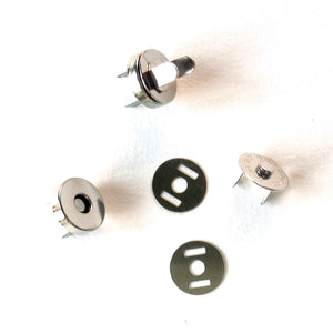 Metal Magnetic Bag Closures - Silver - 18mm - 3 Sets