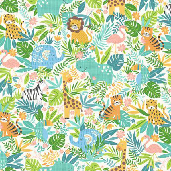 Blue Jungle Fat Quarter Bundle - Makower - In the Jungle Collection