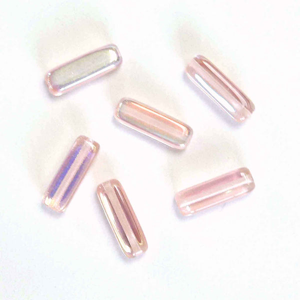 15mm Bugle Glass Beads - Pink - Gutermann - 15 beads in Tube