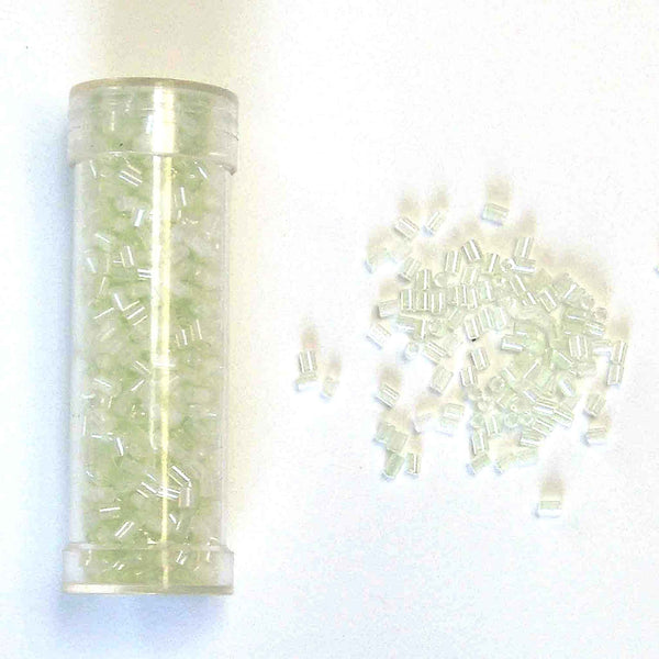 2mm Bugle Beads - Pastel Green - Gutermann - 10g Tube