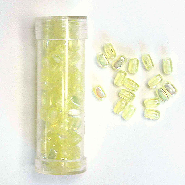 6mm Rice Glass Beads - Yellow - Gutermann - 85 beads in Tube