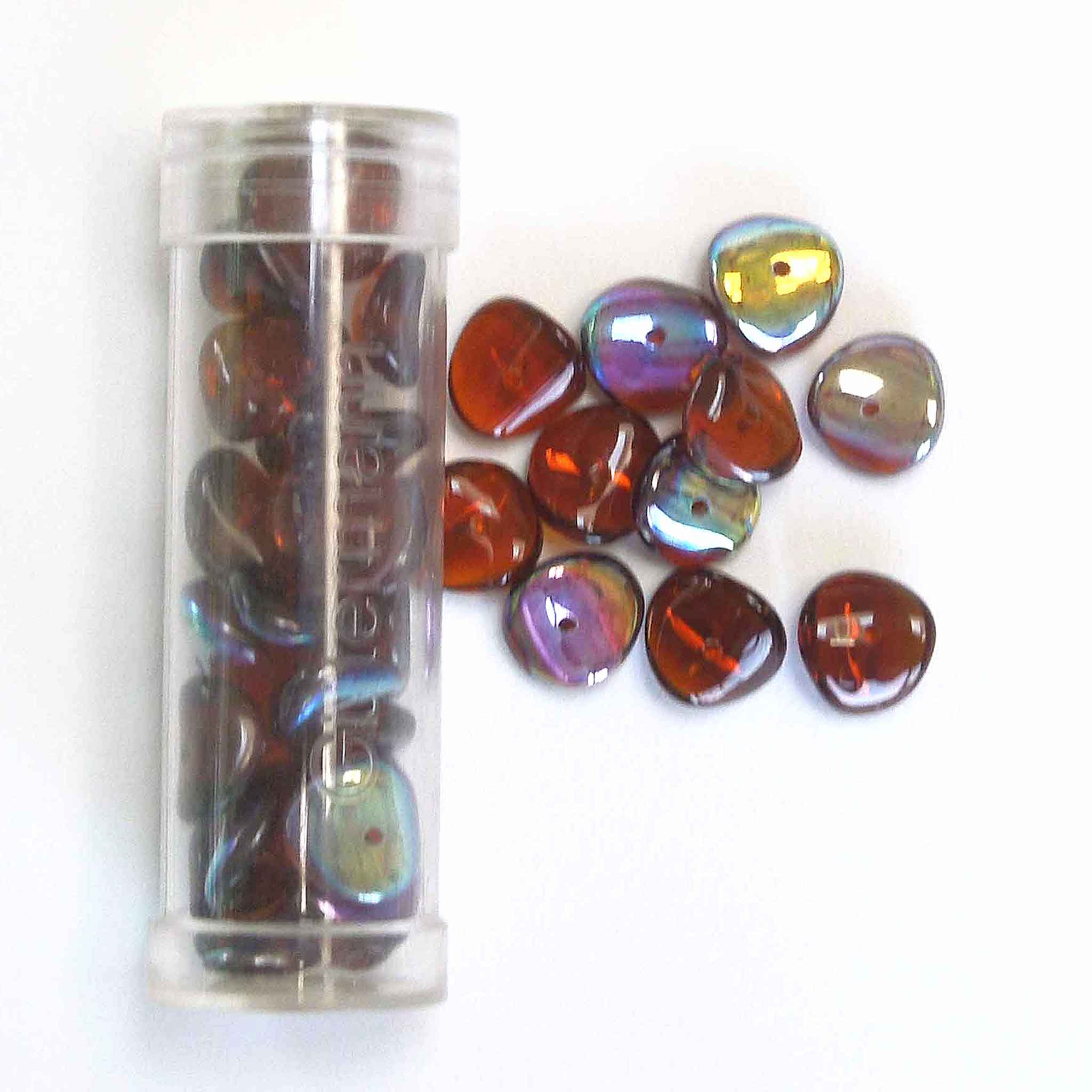 9mm Chip Glass Beads - Brown - Gutermann - 27 beads in Tube