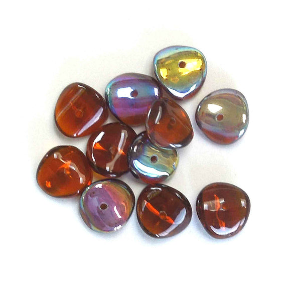 9mm Chip Glass Beads - Brown - Gutermann - 27 beads in Tube