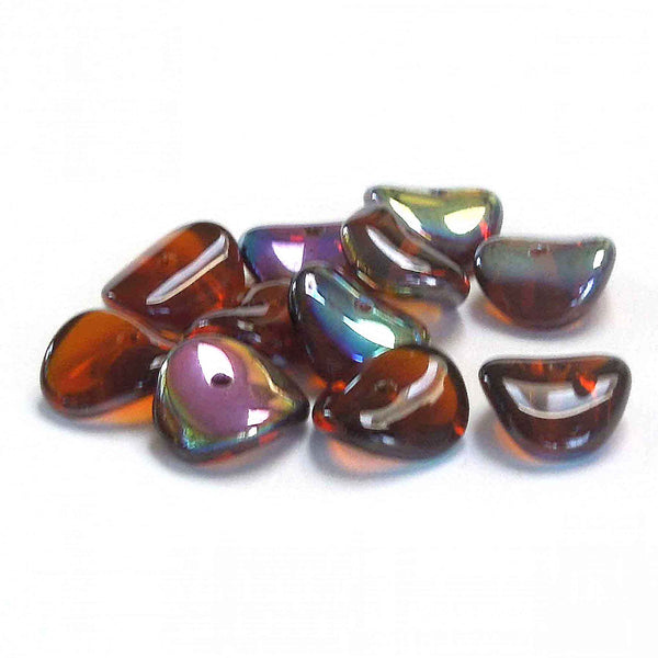 9mm Chip Glass Beads - Brown - Gutermann - 27 beads in Tube