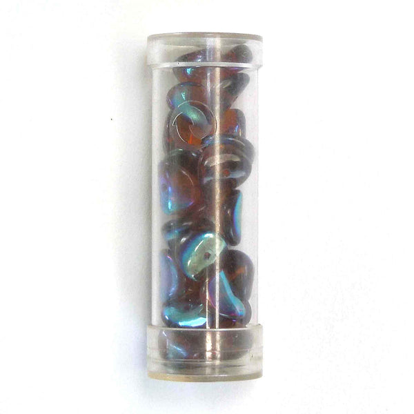 9mm Chip Glass Beads - Brown - Gutermann - 27 beads in Tube