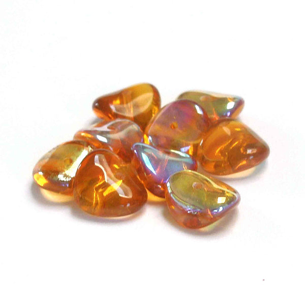 9mm Chip Glass Beads - Amber - Gutermann - 27 beads in Tube