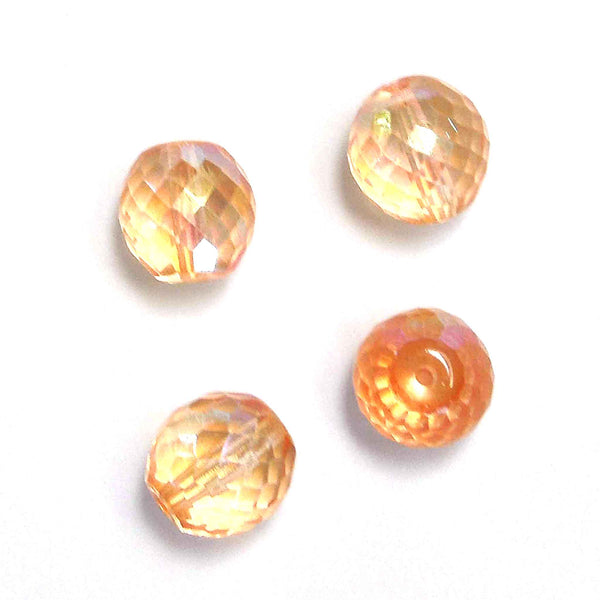 12mm Faceted Glass Beads - Ice Orange - Gutermann - 4 beads in Tube