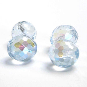 12mm Faceted Glass Beads - Ice Blue - Gutermann - 4 beads in Tube