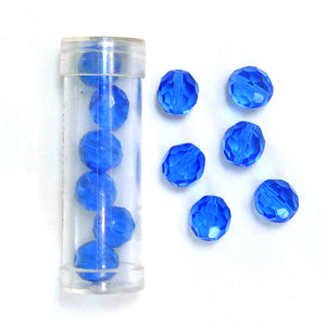 10mm Diamond Cut Glass Beads - Royal Blue - Gutermann - 6 beads in Tube