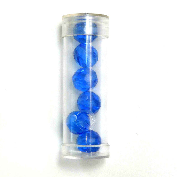 10mm Diamond Cut Glass Beads - Royal Blue - Gutermann - 6 beads in Tube