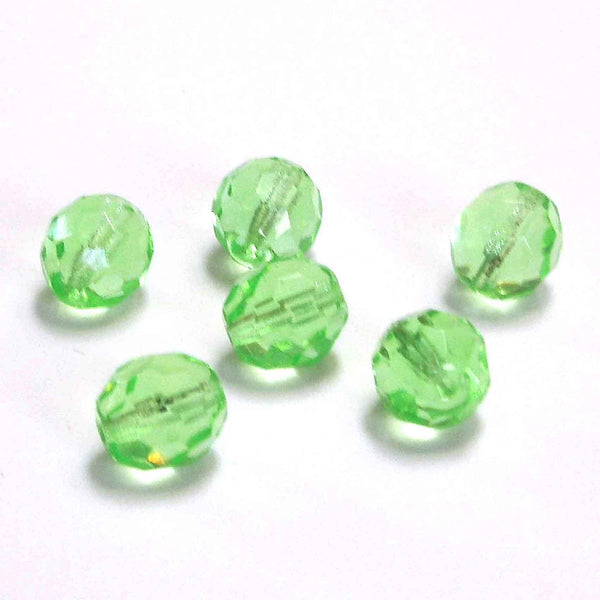 10mm Diamond Cut Glass Beads - Mint Green - Gutermann - 6 beads in Tube