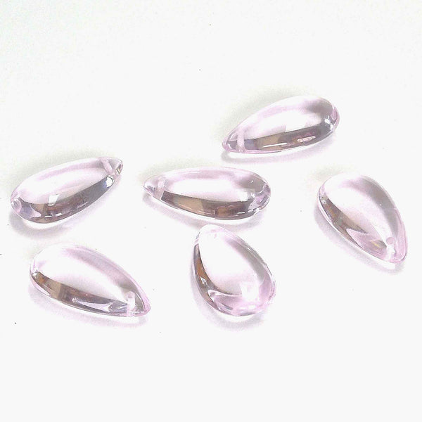 12x21mm Large Drop Glass Beads - Pink - Gutermann - 6 beads in Tube