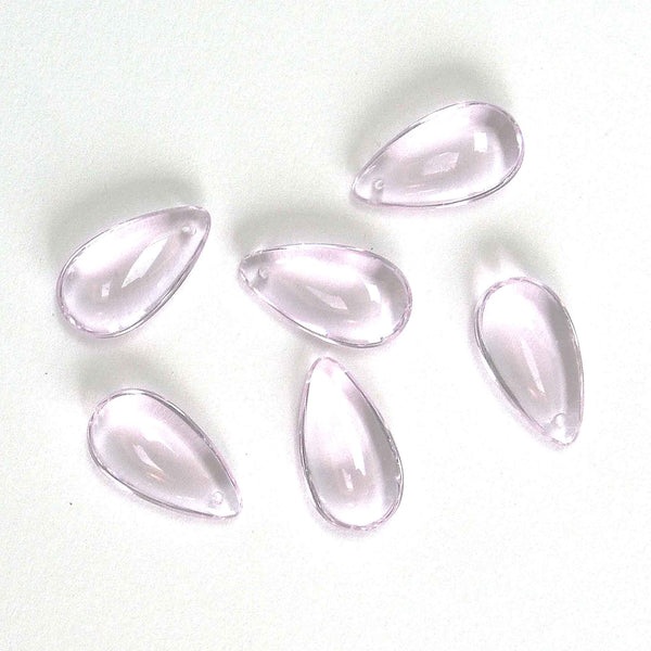 12x21mm Large Drop Glass Beads - Pink - Gutermann - 6 beads in Tube