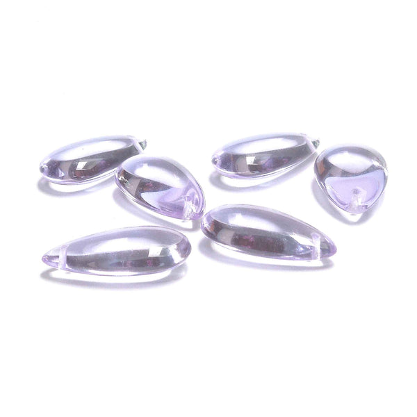 12x21mm Large Drop Glass Beads - Light Lilac Blue - Gutermann - 6 beads in Tube