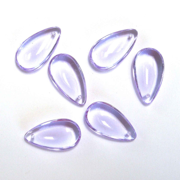 12x21mm Large Drop Glass Beads - Light Lilac Blue - Gutermann - 6 beads in Tube