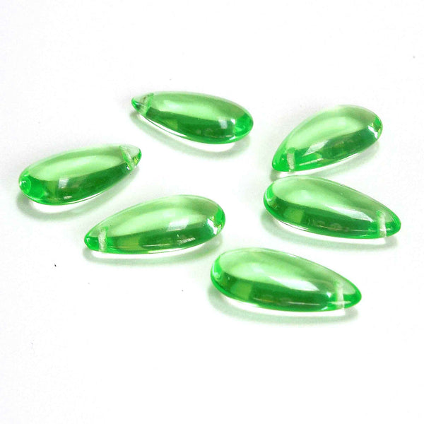 12x21mm Large Drop Glass Beads - Mint Green - Gutermann - 6 beads in Tube