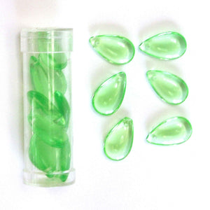 10x18mm Drop Glass Beads - Mint Green - Gutermann - 10 beads in Tube