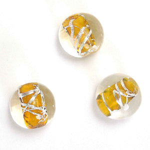 14mm Lamp Glass Beads - Light Amber - Gutermann - 3 beads