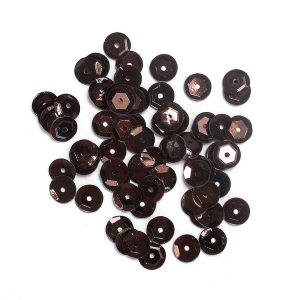 6mm Cupped Sequins - Dark Copper - Gutermann - 9g