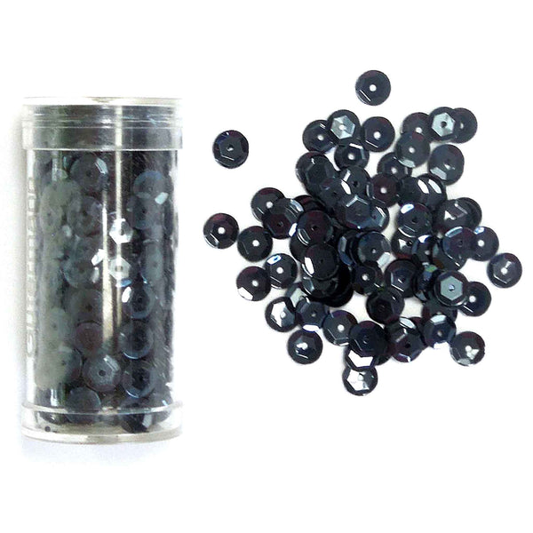 6mm Cupped Sequins - Gunmetal Grey - Gutermann - 9g