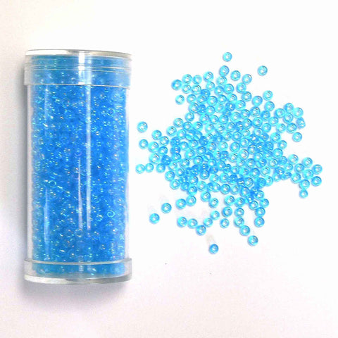 Rocailles Glass Seed Beads 9/0- Baby Blue Slight Iris - Gutermann - 28g - Large Tube