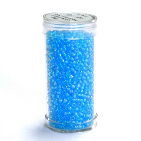 Rocailles Glass Seed Beads 9/0- Baby Blue Slight Iris - Gutermann - 28g - Large Tube