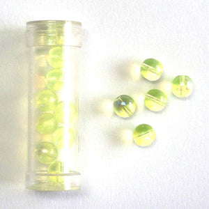 8mm Round Rainbow Glass Beads - Yellow - Gutermann - 14 beads in Tube