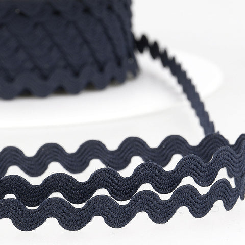 8mm Ric Rac Trim - Dark Navy Blue - Stephanoise