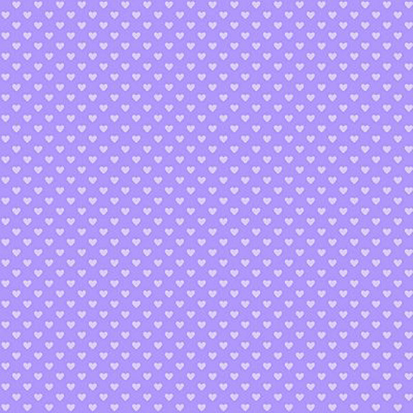 Hearts Cotton Fabric - Purple - Andover Fabrics 9149/P