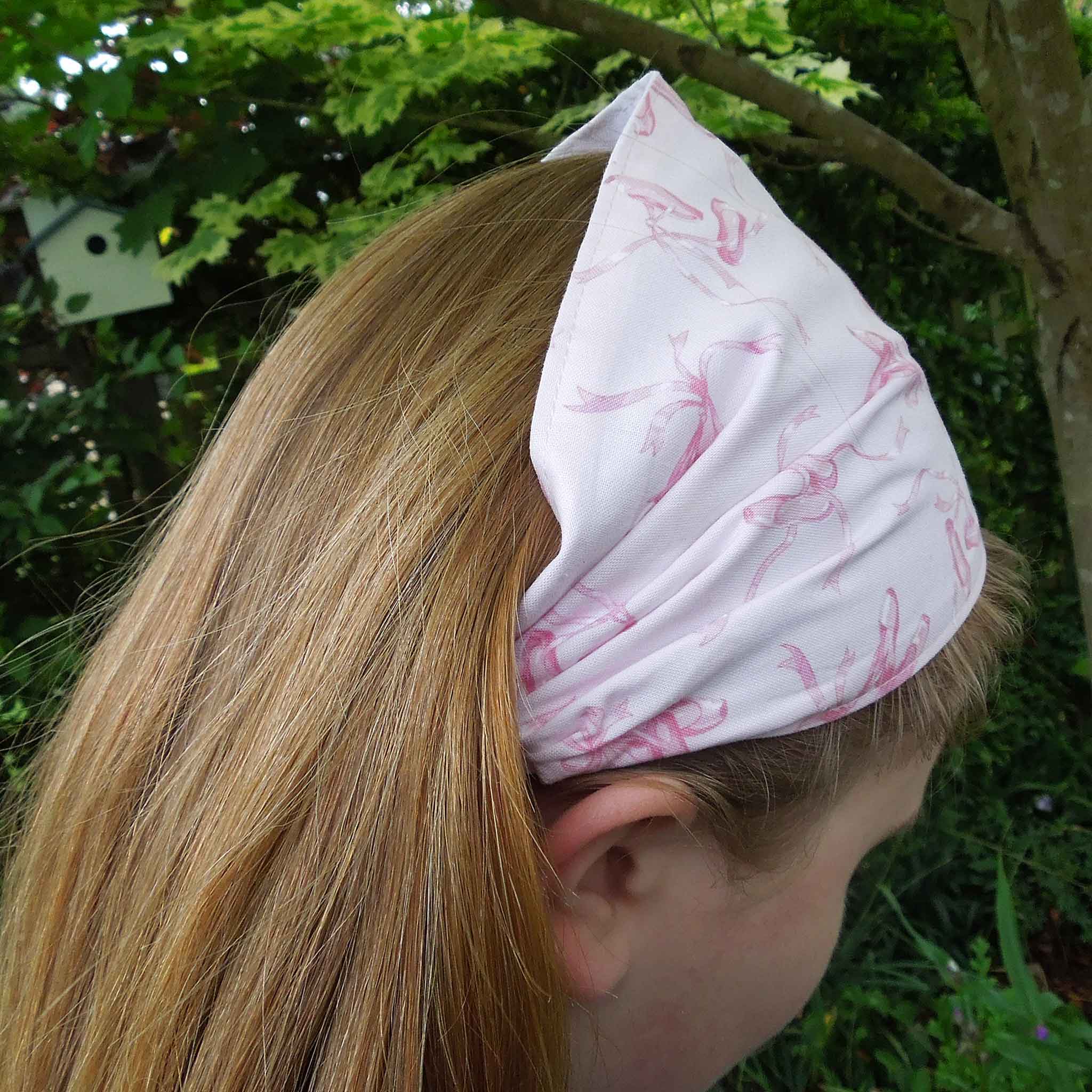 Scrunchie - Hairband - Bandana - Pink Ballet Shoes - Organza Gift Bag - Handmade in Pure Cotton