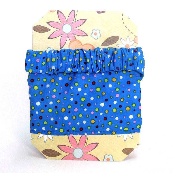 Scrunchie - Hairband - Bandana - Dotty Blue - Organza Gift Bag - Handmade in Pure Cotton