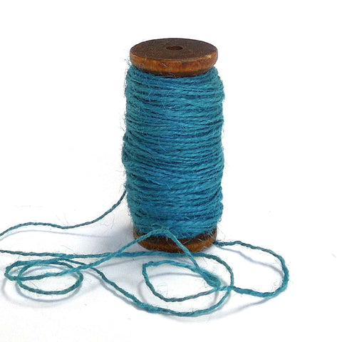 2mm Jute Twine - Blue - Wooden Spool - 27 Metres