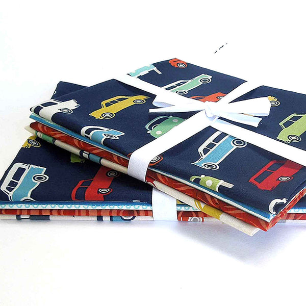 Navy Cars Fat Quarter Bundle - Andover - Edyta Sitar Sweet Ride Collection