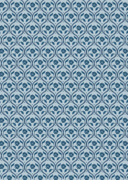 Brensham - Lewis and Irene - Floral Trellis on French Grey A752.2 - Cotton Fabric