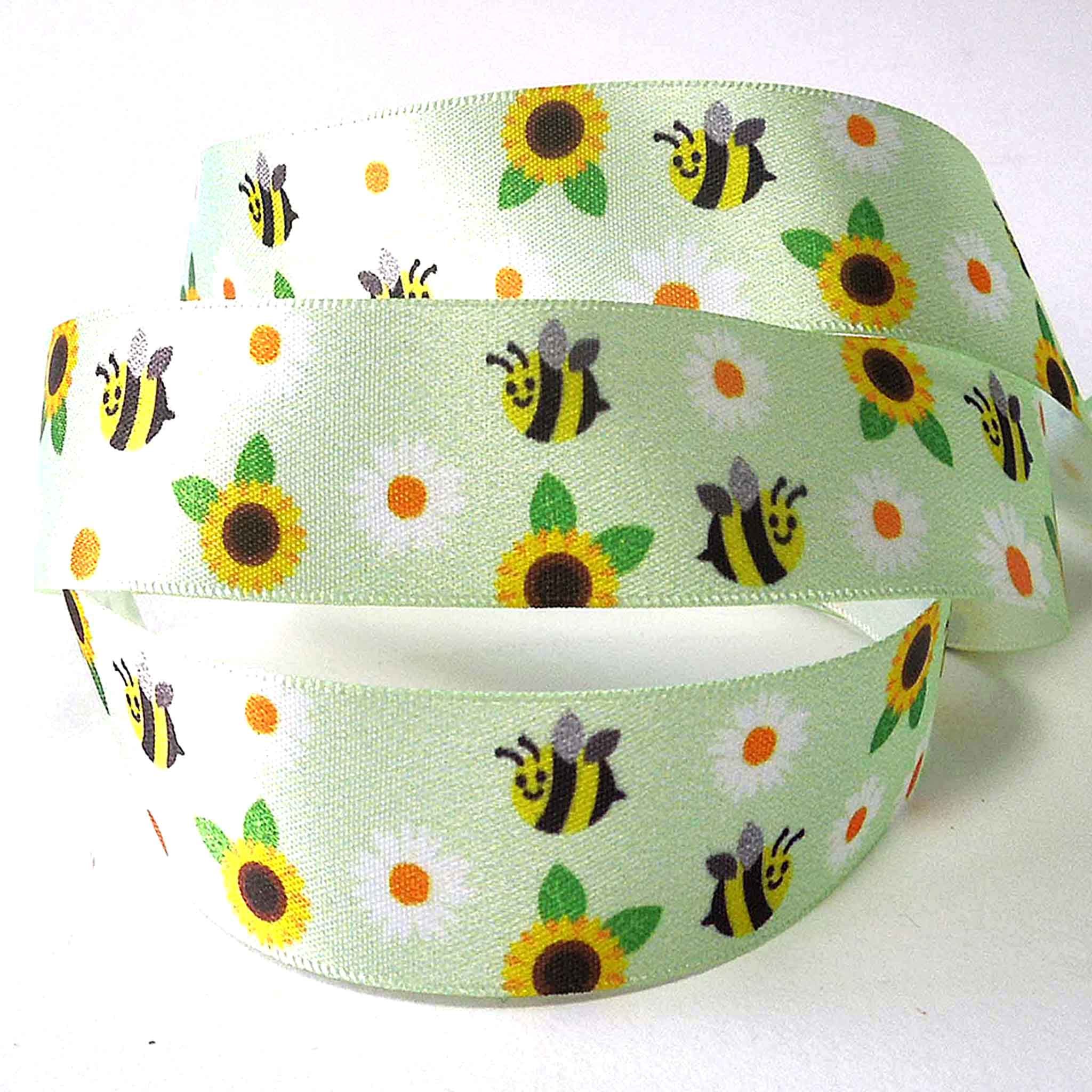 25mm Bumble Bee Double Sided Satin Ribbon - Berisfords