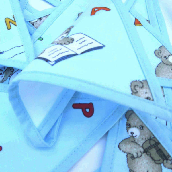 Cotton Bunting - Blue Teddy ABC - Handmade