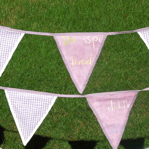 Cotton Bunting - Lilac Nursery Rhyme and Gingham - Handmade