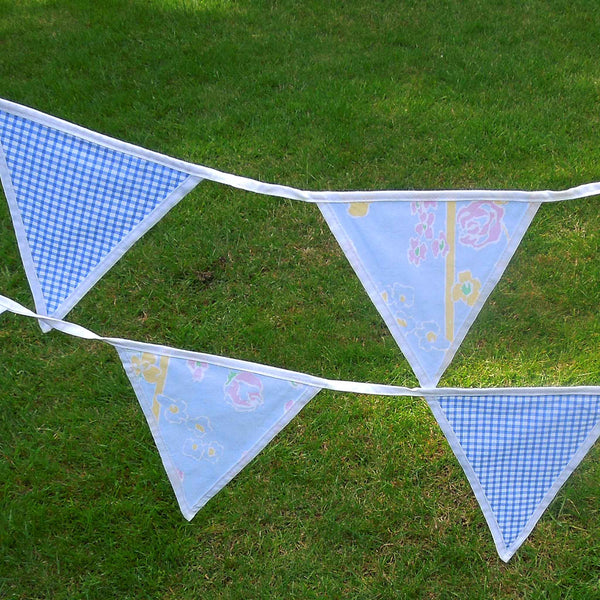 Cotton Bunting - Pastel Flowers and Gingham - Handmade