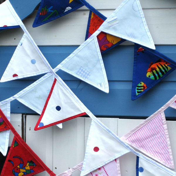 Cotton Bunting - Dotty- Red - White - Blue - Handmade