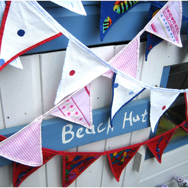 Cotton Bunting - Dotty- Red - White - Blue - Handmade