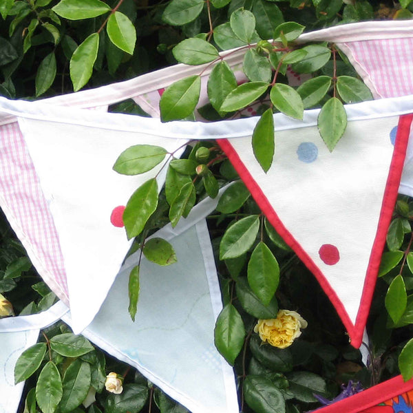 Cotton Bunting - Dotty- Red - White - Blue - Handmade